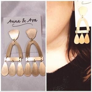NWT Anna & Ava Chic Modern Gold Plated Earrings